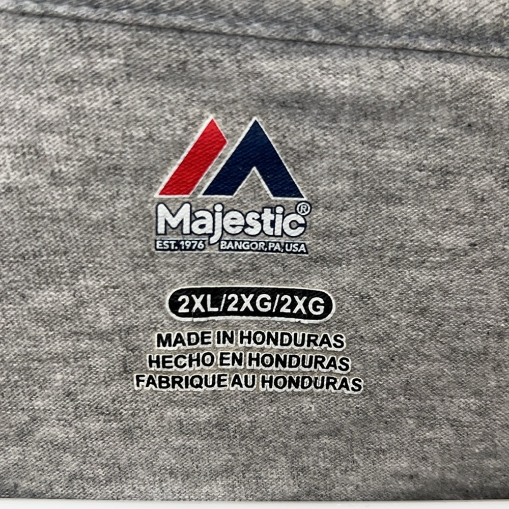 Oakland Athletics Grey Short Sleeved Graphic Tee w/Green Logo Sz 2XL by Majestic - Picture 3 of 6